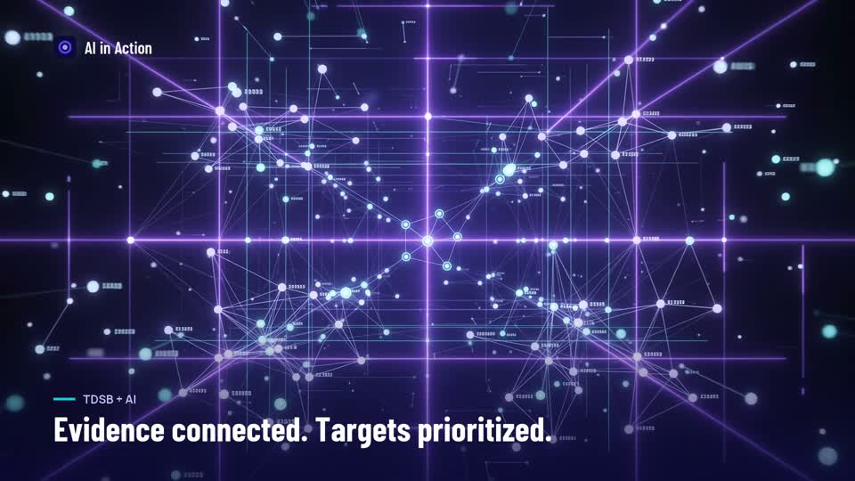 Zoom into target discovery; AI connects data and narrows the field.